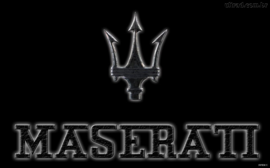 Logo Maserati Car View HD Black Wallpaper