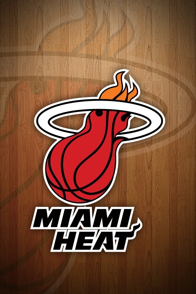 Miami Heat Logo Wooden Background Iphone 4 And 4s Hd Wallpaper And Background